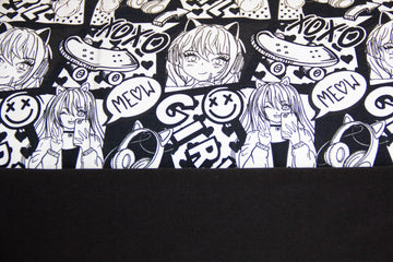 Stoffpaket French Terry + Bündchen French Terry Manga, Girls, Fräulein von Julie, FVJ-4352, schwarz